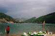 David sur sa planche (lac de Castillon)